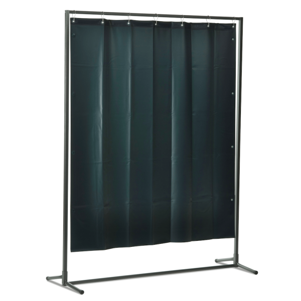 Stellwand / Schutzwand VIPER 1300 mit Vorhang 1600 x 1400 mm Gunkelgrün